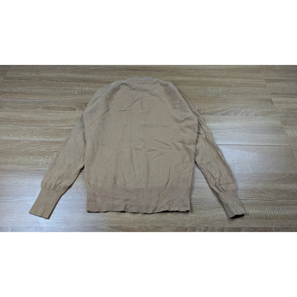 Lyle‎ And Scott Sweater Tan Mockneck Pure Cashmere Old Money Womens Size 38